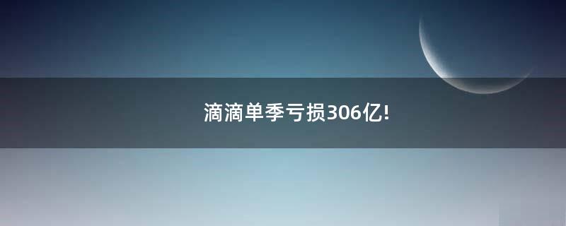 滴滴單季虧損306億!