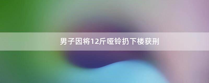 男子因將12斤啞鈴扔下樓獲刑