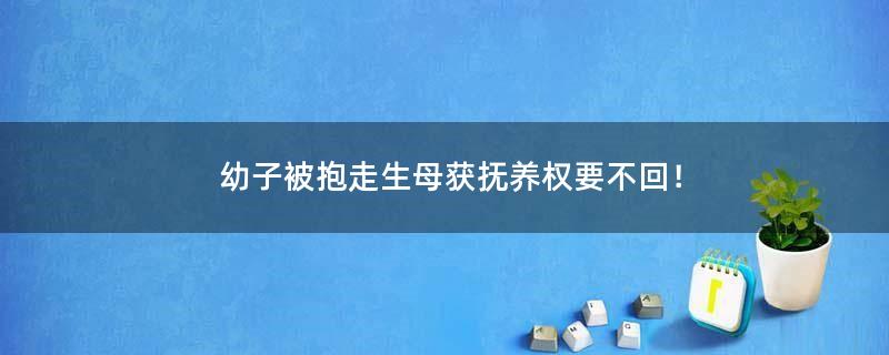 幼子被抱走 生母獲撫養(yǎng)權(quán)要不回！